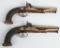 MATCHED PAIR SILVER MOUNTED FRENCH BELT PISTOLS