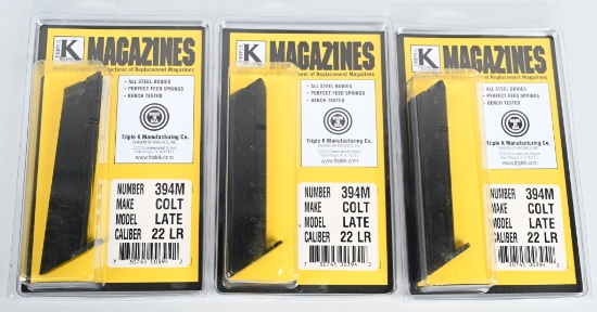 (3) MOC TRIPLE K COLT WOODSMAN MAGAZINES