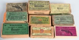 LOT OF (9) ANTIQUE AMMO & PICTURE BOXES