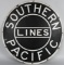 Southern Pacific Lines RR Porcelain Car Sign