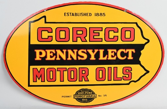 Hard to find Coreco Pennsylect Motor Oil Porcelain