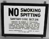 City of New York No Smoking Spitting in Subway Por
