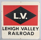 Leigh Valley Railroad Metal Car Sign