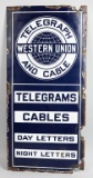 Western Union Telegrams Cable Porcelain Sign