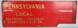 Pennsylvania Railroad Metal Gate Sign
