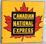 Canadian National Express w/logo Porcelain Sign
