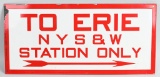 To Erie NYS & W Station Only w/arrow sign