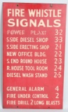 Fire Whistle Signal Metal SIgn
