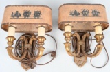 Pair of Ornate Brass Railroad Car Lamps