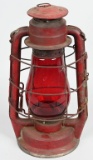 Dietz Metal Lantern w/red globe