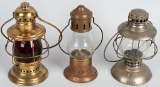 3-Smaller Brass & Nickel Lanterns