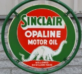 Sinclair Opaline Motor Oil w/white Dinosaur Porcel