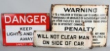 3-Railroad Relative Porcelain Signs