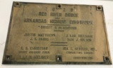 1929 Red River Bridge Brass Plaque