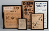 5-Early Erie Railroad Framed Items