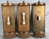 3-Turn of the Century Brass Ornate Depot Lights