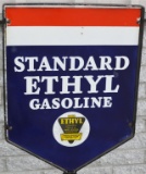 Standard Ethyl Gasoline w/logo Porcelain Sign