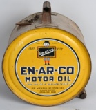 En-Ar-Co Motor Oil w/boy & slate logo Five Gallon