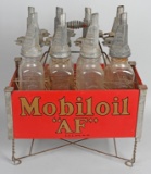 Mobiloil Filpruf Oil Bottle Set in Carrier