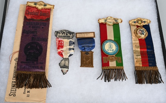 5- EARLY LABOR UNION RIBBONS