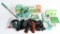 BOX RCBS RELOADING EQUIPMENT, HOLSTERS, + MORE
