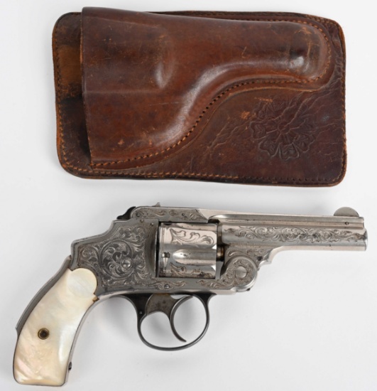 ENGRAVED S&W .38 SAFETY HAMMERLESS REVOLVER