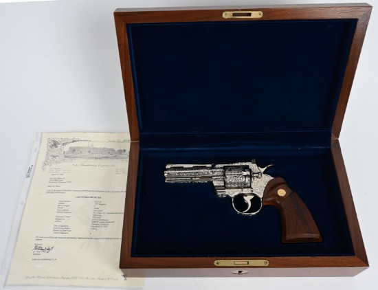 CASED FACTORY ENGRAVED PYTHON REVOLVER