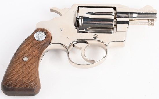 FACTORY NICKEL COLT COBRA 38 SPL. REVOLVER.
