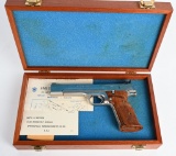CASED NICKEL S&W MODEL 41 SEMI AUTO PISTOL