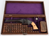 CASED ENGRAVED S&W No 2 OLD MODEL ARMY REVOLVER