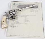 SCARCE LONG BARREL NICKEL COLT NEW POLICE REVOLVER