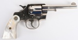 SCARCE NICKEL COLT OFFICIAL POLICE WITH PEARLS