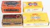 FOUR VINTAGE BOXES OF ASSORTED .38 CARTRIDGES