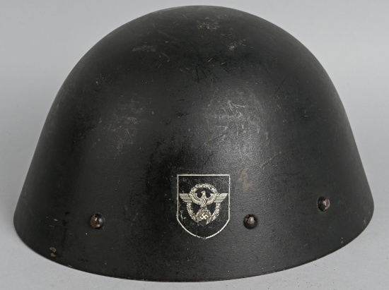 WWII VZ32 CZECH RE-ISSUE GERMAN POLICE HELMET