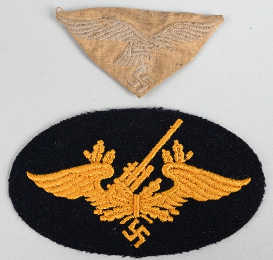 WWII NAZI LUFTWAFFE TROPICAL EAGLE ARTILLERY BADGE