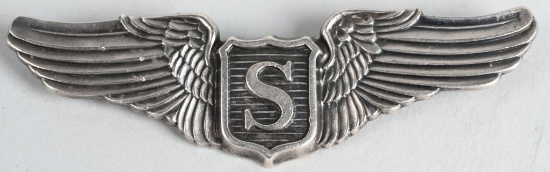 WWII US SERVICE PILOT WING IN STERLING BY LGB WW2