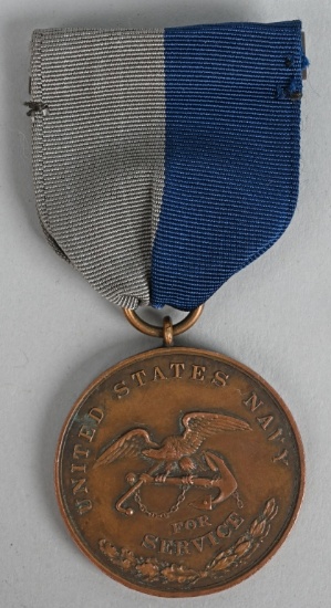 CIVIL WAR NAVY CAMPAIGN MEDAL NUMBERED 1518 ON RIM