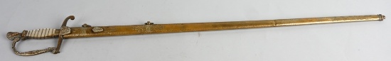 MEXICAN WAR STAFF SWORD w/ INDIAN PRINCESS POMMEL