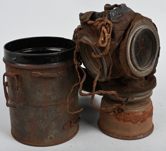 WW1 IMPERIAL GERMAN M1917 GASMASK & CANISTER WWI