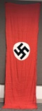 WWII NAZI GERMAN NSDAP WALL BANNER W/ RINGS WW2