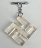 WWII NAZI GERMAN PATRIOTIC LUCITE POLITICAL BROOCH