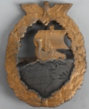 WWII NAZI GERMAN NAVY AUXILIARY CRUISER WAR BADGE