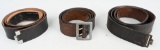 WWII NAZI GERMAN BELT LOT OF 3 HEER EM AND OFFICER