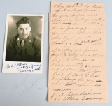 WWII PERSONAL GUARD PHOTO & LETTER OF DR. EISELE