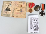 WWII NAZI GERMAN PARATROOPER BADGE & SULDBUCH WW2