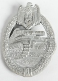 WWII NAZI GERMAN PANZER ASSAULT BADGE IN SILVER