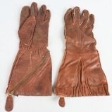 WWII 1941 RAF GAUNTLET LEATHER FLYING GLOVES NAMED