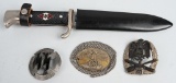 WWII NAZI GERMAN REPRO LOT OF MEDALS HJ KNIFE WW2