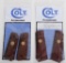 LOT OF (2) SETS NOS COLT 1911 COCOBOLO GRIPS