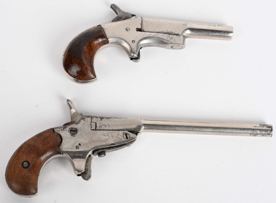 (2) 19TH CENTURY SINGLE SHOT 22 PISTOLS